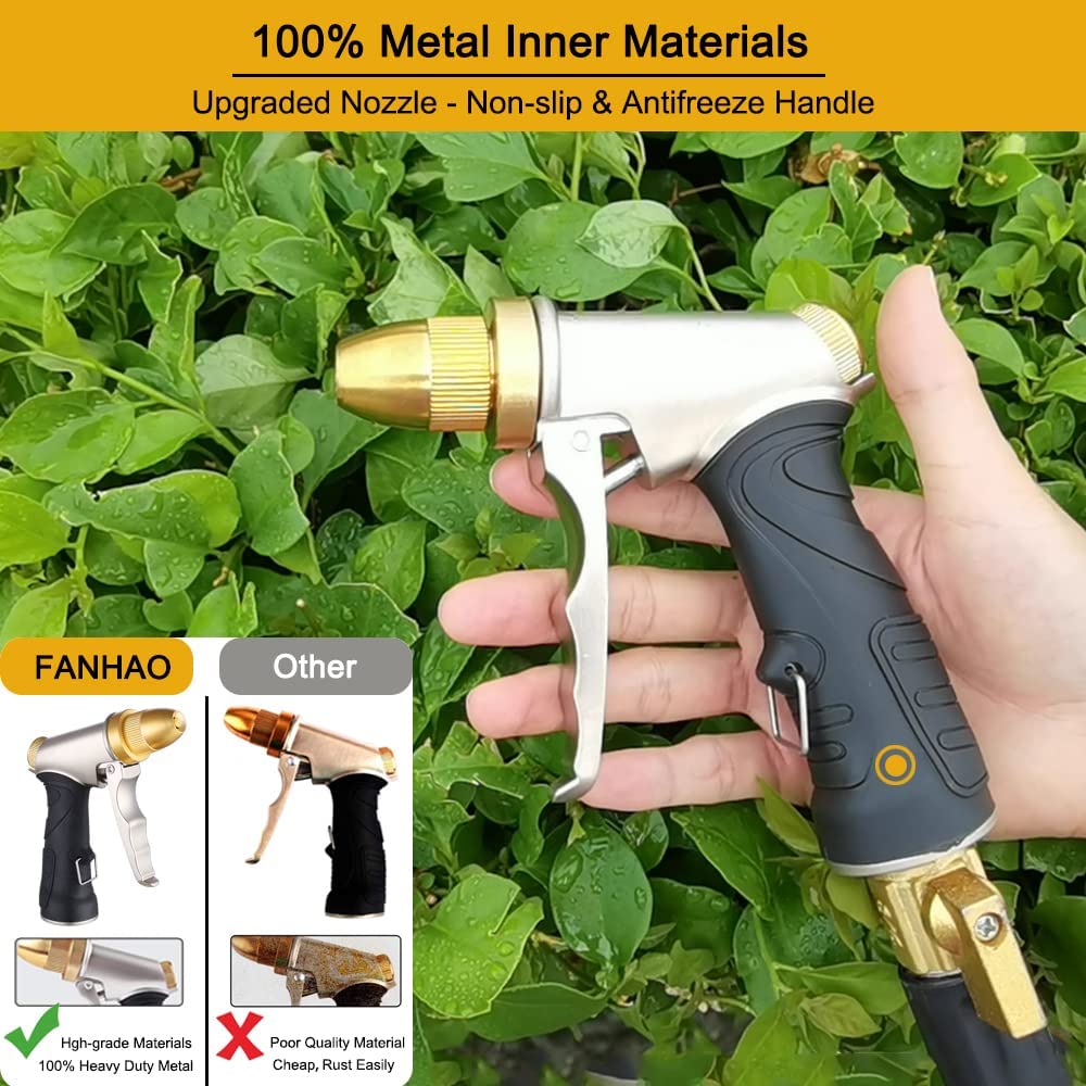 garden spray gun nozzles FANHAO Heavy Duty Metal Spray Nozzle High Pressure Water Nozzle with 4 Patterns