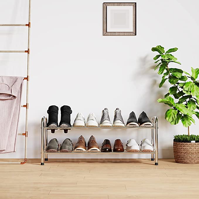 Stainless best sale shoe rack