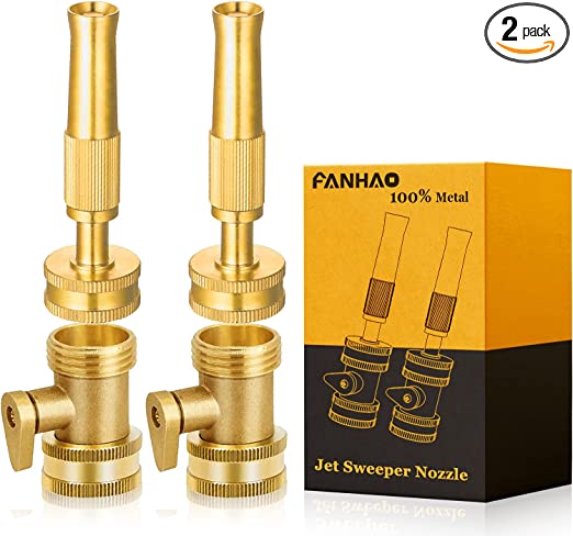FANHAO Heavy-Duty Brass Adjustable Twist Hose Nozzle